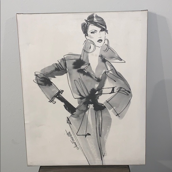 Fashion Model Sketch Set 16x20in Canvas Prints - Picture 2 of 3